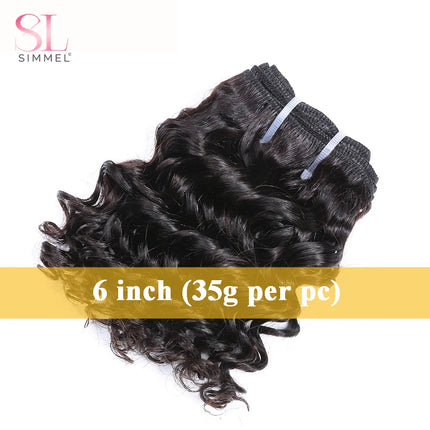 Brazilian Deep Wave Human Hair Bundles Bouncy Curly Hair Extensions for Women Short Curly Human Hair Bundles Hair Weaves 6inch