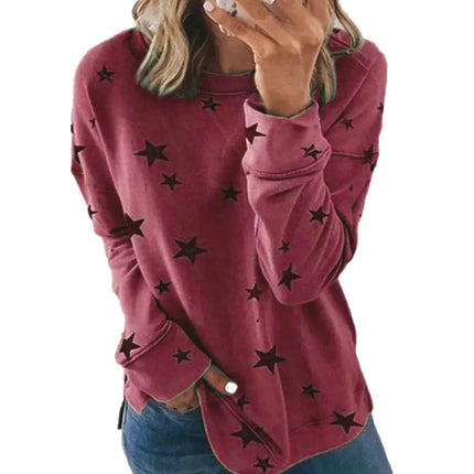 2025 Autumn Winter New Women's Sweatshirt Loose Oversized Long-Sleeved T-Shirt Printed Tops for Woman
