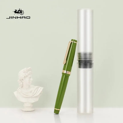 JINHAO 82 Fountain Pen Gold Trim Acrylic Barrel Silver Clip for Writing Calligraphy Signature School Office Supplies Stationery
