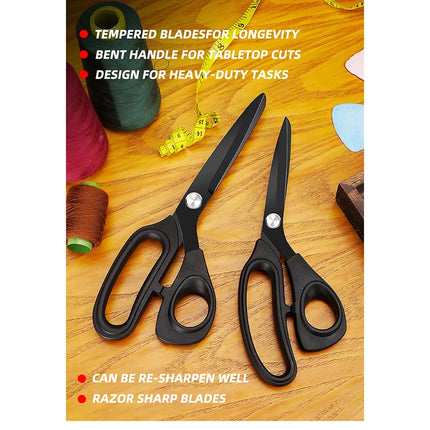 Black Scissors 5/9/10inch Tailor'S Scissors Stainless Steel For Home Fabric Cloth Cutting Scissor Sewing Tool