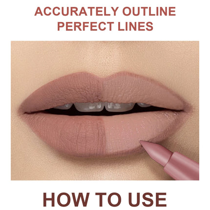 Lip Liner to Outline the Lip Shape, Novice-Friendly, Natural and Delicate, Pouty Lip Pencil, Waterproof, Matte, Nude Color Lip Liner