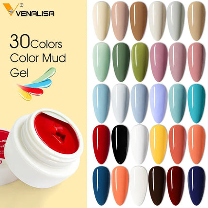 VENALISA Color Mud Gel Pure DIY Nail Art Design UV Gel Polish Professional Manicure Varnishes for Quality Artistry