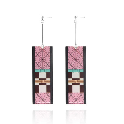 Creative Anime Acrylic Earrings For Women Demon Layer Butterfly Tanjiro Ear Drop Trendy Fans Cosplayer Jewelry Accessories Gifts