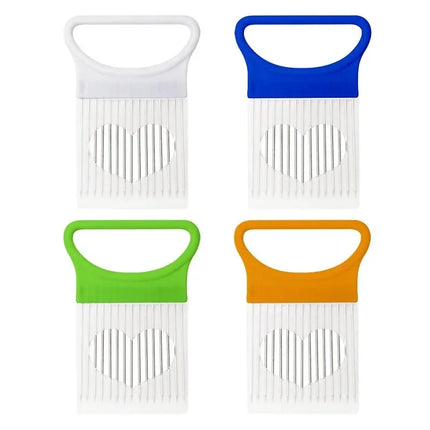 1/2/3/4pcs Effortlessly Slice Onions with this 1pc Colorful Onion Slicer Kitchen stainless steel potato chip onion holder