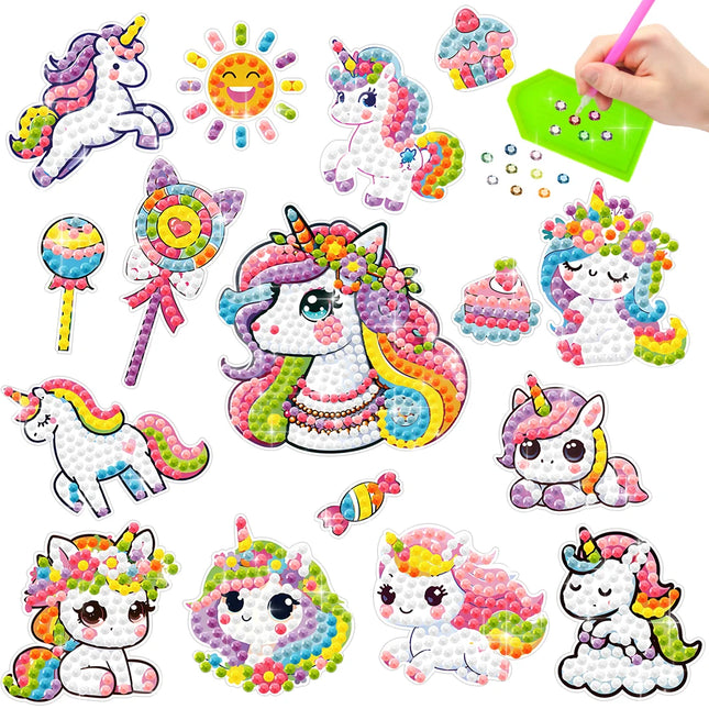 Children's Diamond Painting Sticker Set - DIY Sticker Art Gift - Cartoon Animal Diamond Painting Art Children's Toys