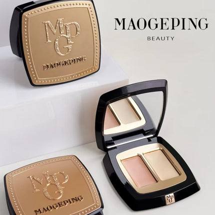 Maogeping Beauty Professional Double Color Concealer Palette High Coverage Moisturizing Concealer Makeup 3g