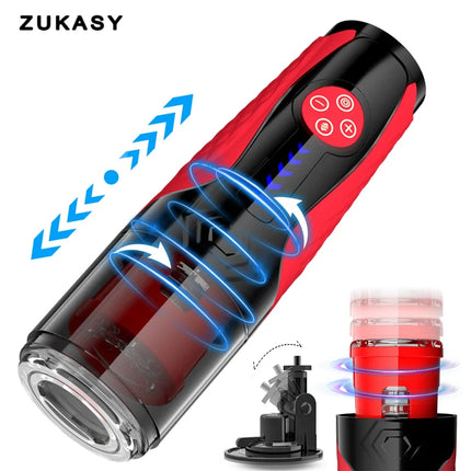 Male Masturbator Sex Toys for Men Male Sex Toy with 7 Thrusting 7 Rotating Pocket Pussy Hands Free Sex Machine LCD Display 18+