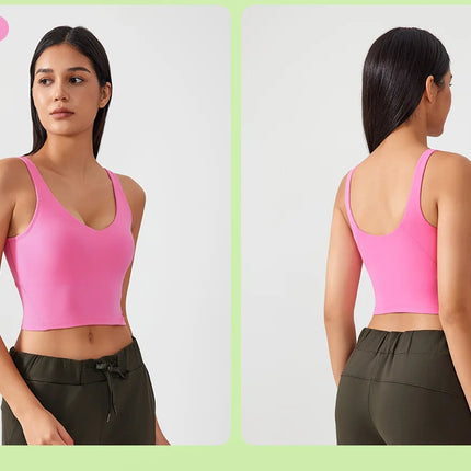 Sports Bra for Women Yoga Top Fixed Chest Pad Gym Vest Shock-proof Workout Tops Yoga Clothes U-shaped Back Fitness Crop Top