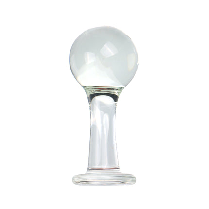 VaHpp Glass Anal Plug Round ball With handle Diameter 4.5/5.5/6cm Sex toy Anal masturbation Dilation Training Transparent Smooth