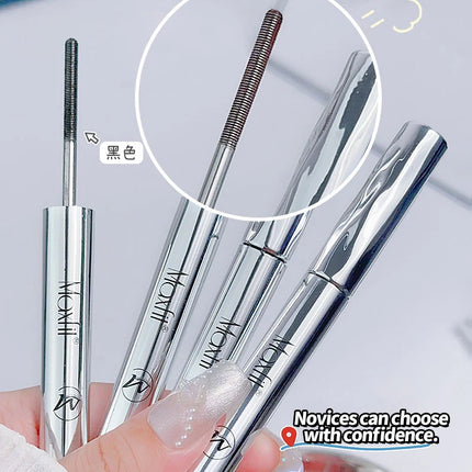 Waterproof Metallic Tube Mascara Black/Brown Silk Fiber Long Curling Non-Clumping Eyelash Extensions Spiral Makeup for Eyes