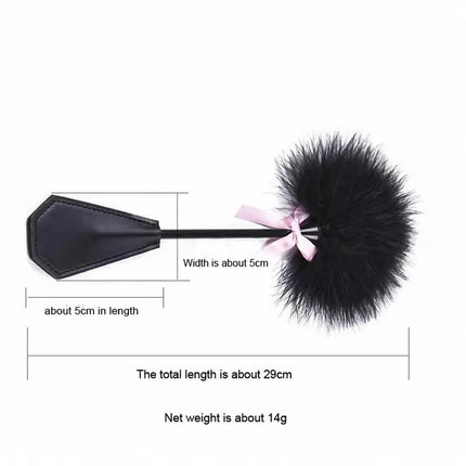 New Erotic Bdsm Feather Tickled Whip Punish Leather Spanking Paddle Play Flogger Lover Riding Crop Pony Sex Toy