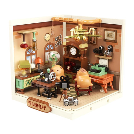 City street scene DIY architectural model home shop model assembly building blocks toys children's educational toy gift