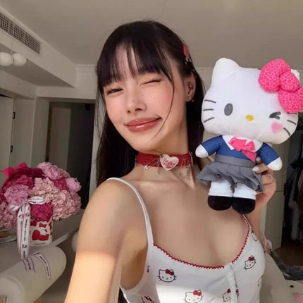 kawaii Hello Kitty pajama set anime camisole vest girl shorts sweet student casual wear Y2K cartoon home outfit for outdoor wear