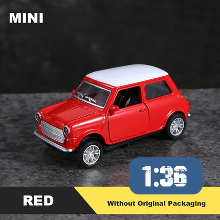 1:36 Alloy Vintage Diecast Car Model FIAT MINI Classic Pull Back Car Model Miniature Vehicle Replica For Collection Gift