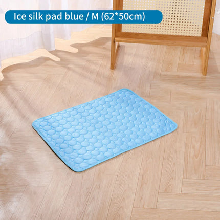 Summer Pet Cooling Pad Non-Toxic Ice Silk Dog Cat Cooling Bed Mat Anti-scratching Reusable Cool Cushion for Dogs Cats