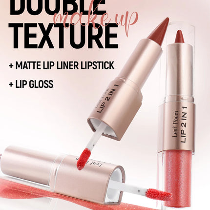 Black Brown Tapered Lip Liner Contour Pencil Double Head Mirror Plumping Lip Glaze Crystal Lip Gloss Sexy Red Lips Tint Makeup