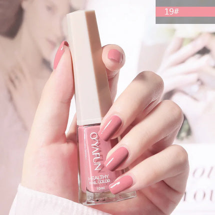 10Ml Solid Color Nail Polish Free Baking Long Lasting Waterproof Quick-Drying Non-Toxic Tasteless 40 Colors Sequins Nail Polish