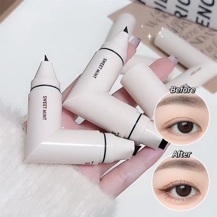 Waterproof Double-Wing Integrated Eyeliner Stamp - Sweat Proof & Long Lasting Easy to Use for Beginners Lazy Makeup Stencil