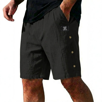 Men's Cotton Linen Shorts Pants Male Summer Breathable Solid Color Trousers Beach Shorts Fitness Streetwear Holiday Men's Pants