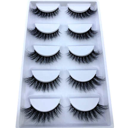 New 5 pairs natural fluffy 3D mink false eyelashes fake lashes makeup kit Mink Lashes extension eye lashes short eyelashes