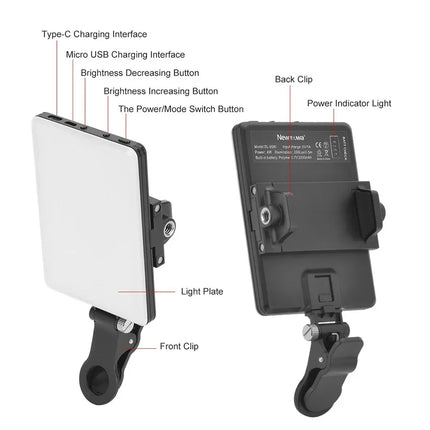 Mobile Phone Fill Light LED Live Broadcast Selfie Video Conference Portable USB Charging Fill Lamp LED Photography Lighting Kit