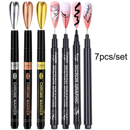 3-18pcs/set Nail Art Graffiti Pen Nail Marker Drawing Abstract Lines Fine Detail Floral Design Waterproof Nail Painting Manicure