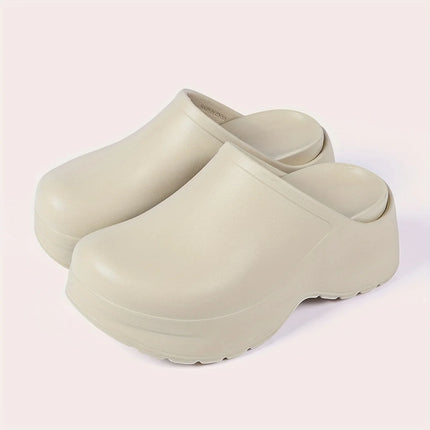 Women's Solid Color Closed Toe Mules Clogs Breathable Side Openings EVA Thick Sole designer shoes