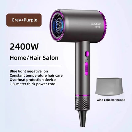 110000 Rpm High-Speed Hair Dryer 3d Blue Negative Ion Light Hair Care Silent Home Hair Salon Diffuser Hair Dryer 220V
