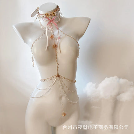 Ribbon Bow Nipple Clamps Bell Reast Punishment SM Training Erotic Collar and Chain Nipple Restraints Adult Game Flirting Sex Toy