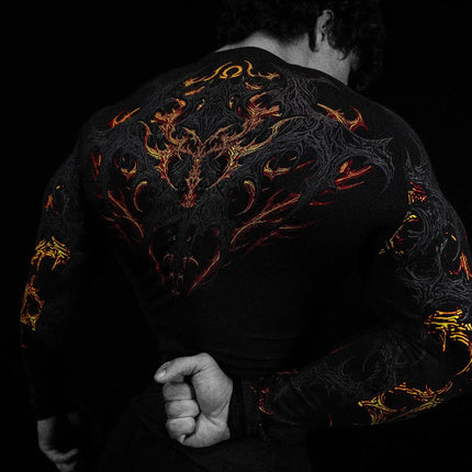 2026 New Dragon Awakening Pattern Gym Long Sleeve Top for Spring and Summer Running Swimming Weightlifting Fitness Clothes