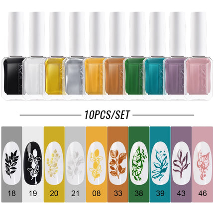 11ml Nail Stamping Polish Set Gold Silver Black White Nail Art Printing Varnish for Nail Stamp Plate Design Manicure Paint Oil