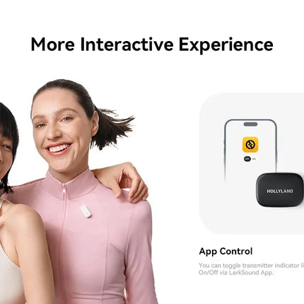 Hollyland LARK A1 Wireless Lavalier Microphone for iPhone Android Noise Cancellation Micphone for Tiktok Youtube Vlogging