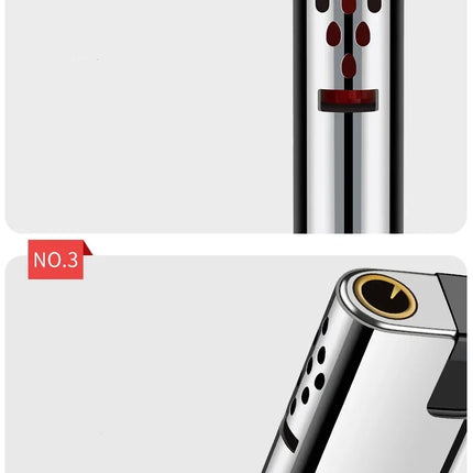 Outdoor Windproof Direct Spray Blue Flame Turbine Lighter Portable Butane Cigarette Lighter Ignition Smoking Accessories Tools