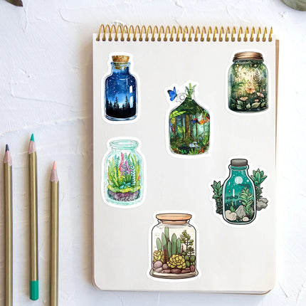 Bottle Microscopic Scenery Stickers Fantasy DIY Kids Toy Gift Decal for Phones Luggage Decorative Designs  Laptops Waterproof