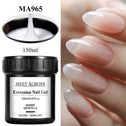 150ml Large Capacity Quick Extension Nail Gel Polish Nude Pink Milky White Builder Nail Art Varnish Manicure DIY Nail Supplies