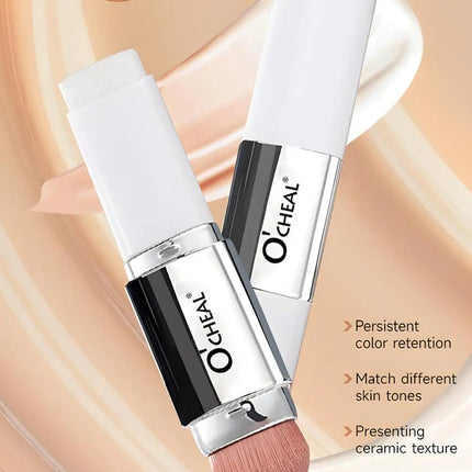 O'CHEAL Temperature Changing Foundation Stick Facial Coverage Blemishes Pores Double-Headed Face Matte Makeup Foundation Cream