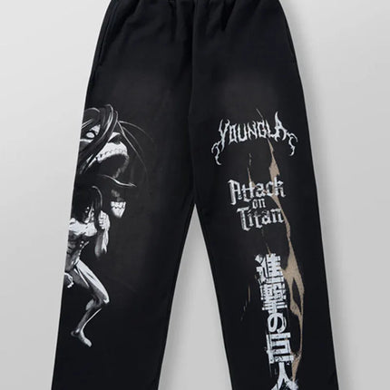 Hip Hop Attack on Titan Pants Men Baggy Popular Trouser Wide Leg Harajuku New Y2k Streetwear Casual Vintage Joggers Men Clothing