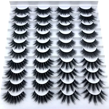 20 pairs 3D Mink Lashes Natural False Eyelashes Dramatic Volume Fake Lashes Makeup Eyelash Extension Silk Eyelashes