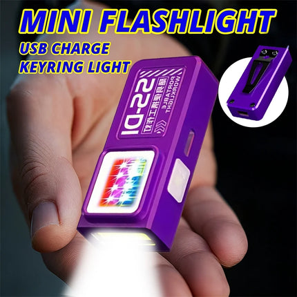 Mini LED Flashlight 4 Modes USB Rechargeable Powerful Torch Work Light Waterproof for Outdoor Camping Walking Clip Pocket Lamp