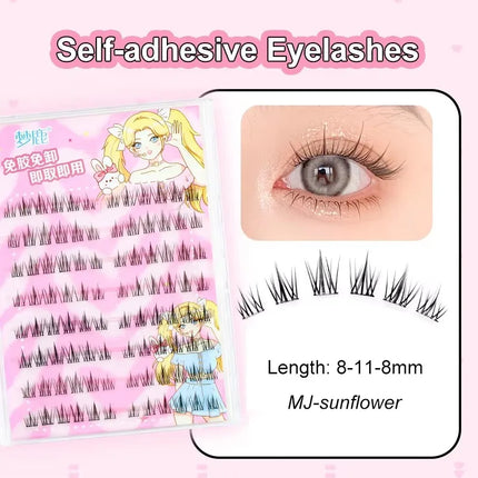 Natural Look Self Adhesive Eyelashes Clusters No Glue Needed Individual Lashes Reusable Soft Lash Extensions For Beginners Easy