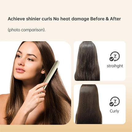 Hair Straightener Flat Iron 2 in 1 Curly Straight Styling Tool 80 Million Negative Ion 4-Temp Smart Control Travel Friendly hair