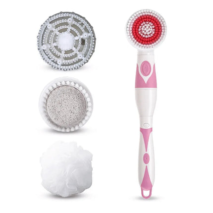 Multifunction Electric Bath Brush Massager Back-Rubbing Brush Long Handle Spinning Body Cleaning Spa Massage Shower Brush Sets
