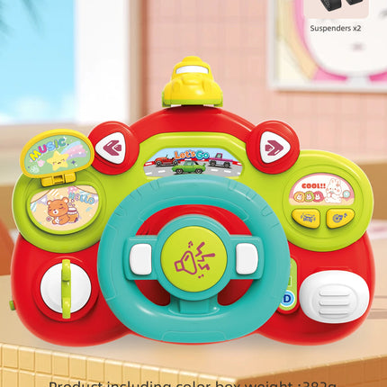 Music Steering Wheel Toys, Simulated Driving Steering Wheel Vocal Toy Multifunctional Learning Early Education Gifts for Kids