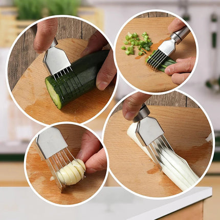 Stainless Steel Chopped Green Onion Knife Scallion Cutter Knife Onion Slicer Cutter Vegetable Fruit Shredder Kitchen Gadget