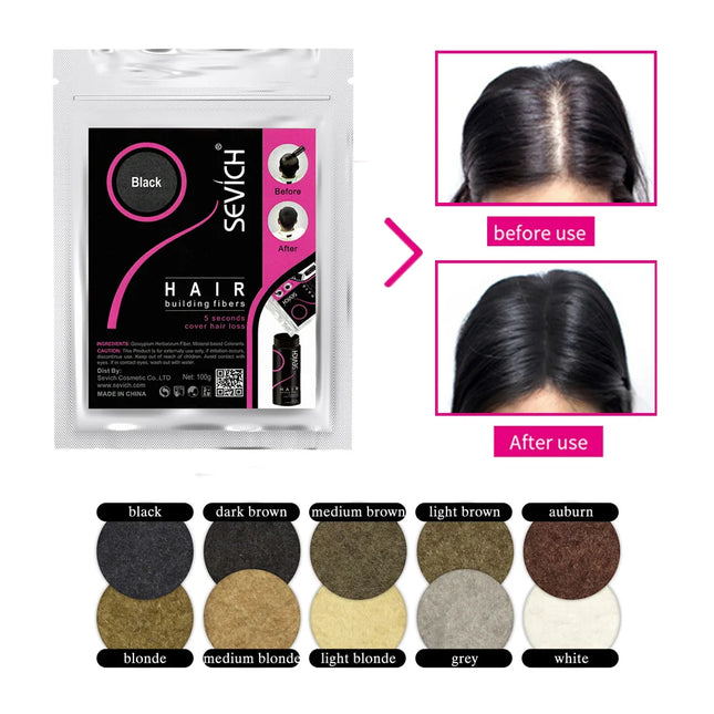 10 Color Keratin Hair Building Fiber Hair Loss Fiber Natural Hair Thickening Fibers Concealer Refill Anti Hair Loss Products