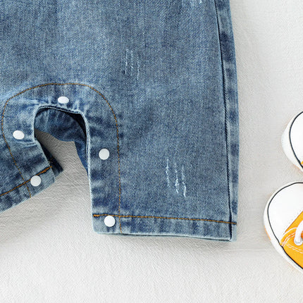 All Seasons Solid New 2026 Kid Romper Cool Fashion Denim Jumpsuit Sleeveless Bodysuits for Baby Boys&Girls 0-1Y