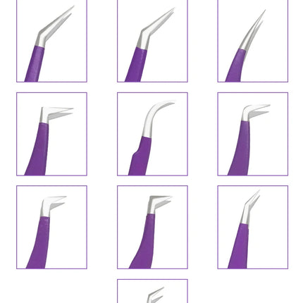 1PC Eyelashes Tweezers Stainless Steel Curved Straight Superhard Tweezers High Precision Anti-static Tweezers for Eyelashes