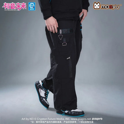 Moeyu Hatsune Miku Cosplay Men's Trousers Cargo Pants Anime Vocaloid Women Man Clothes Work Trousers Casual Costume