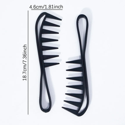 2pcs large salon grade wide toothed plastic comb, suitable for both dry and wet styling shampoo comb,Special for real hair wigs