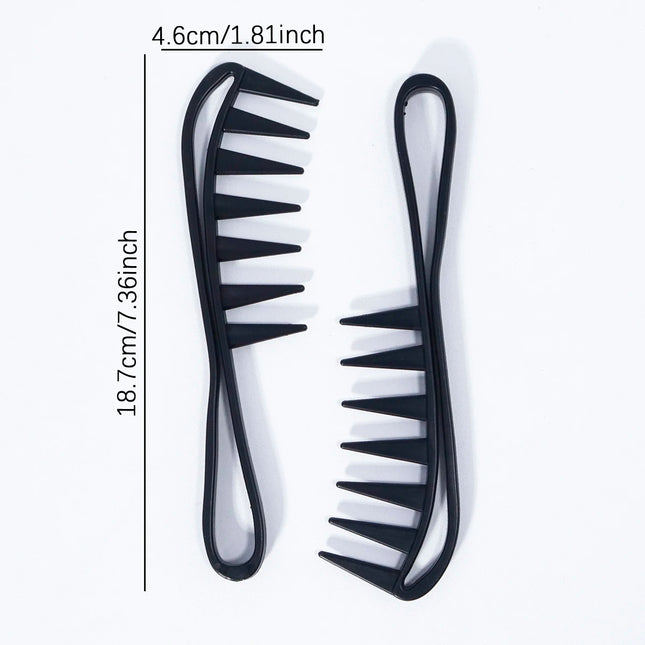 2pcs large salon grade wide toothed plastic comb, suitable for both dry and wet styling shampoo comb,Special for real hair wigs